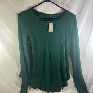 Maurices Forest Green Ribbed Long Sleeve Tee